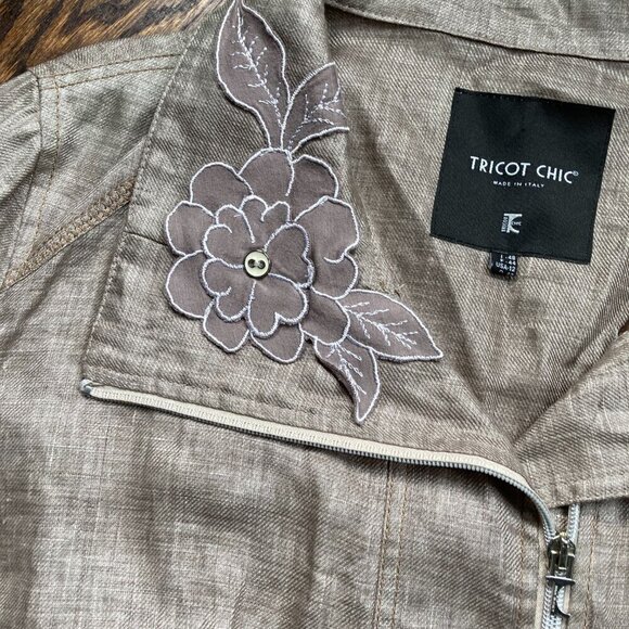 TRICOT CHIC Linen Jacket size 12 US - Picture 6 of 16